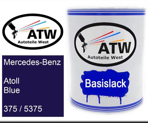 Mercedes-Benz, Atoll Blue, 375 / 5375: 1L Lackdose, von ATW Autoteile West.